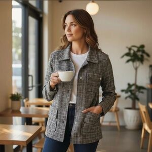 Sz S Democracy $118 MSRP NWOT Plaid Jacket